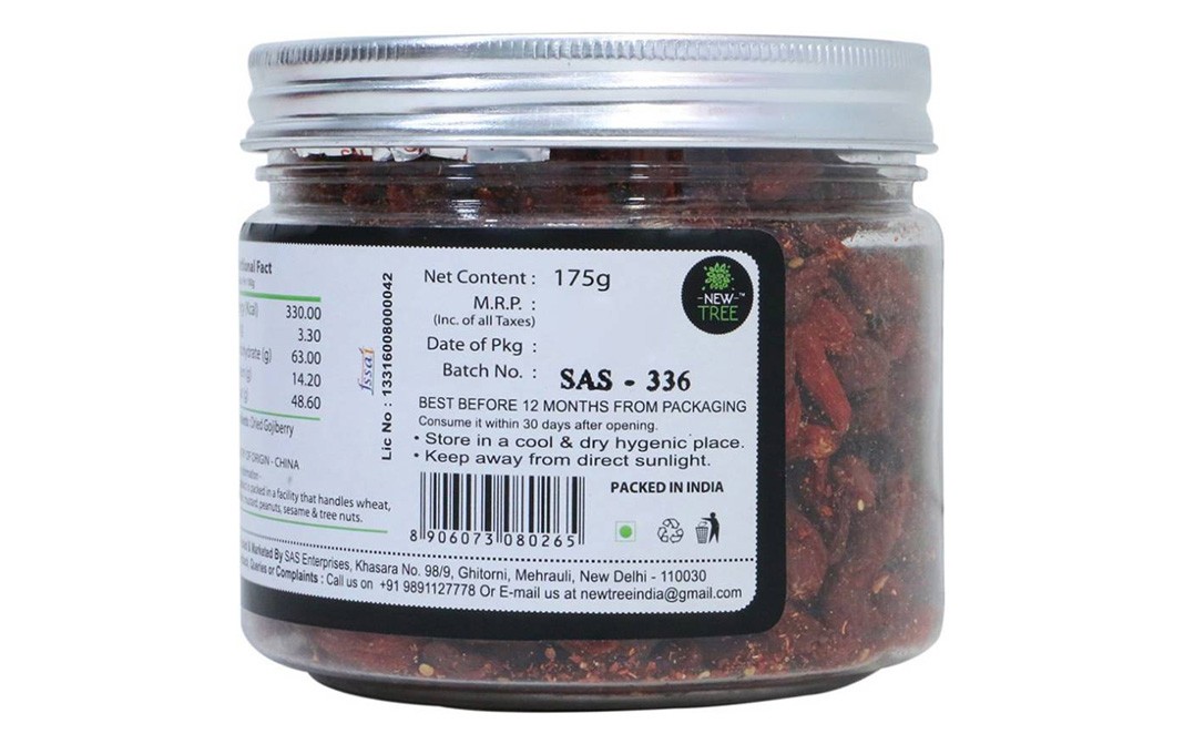New Tree Berry Bites, Dried Goji Berry   Glass Jar  175 grams